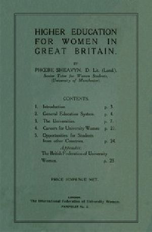 [Gutenberg 50840] • Higher Education for Women in Great Britain